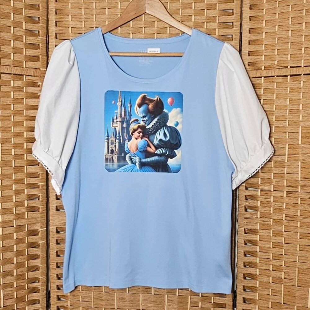 Upcycled Pennywise Cinderella Halloween Top Size XL